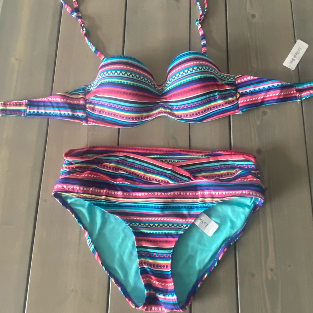 La vie en rose bikini.  Small bandeau top, medium bottoms.  Still has tags
